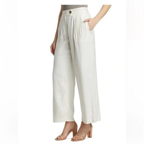 New Elie Tahari Linen Blend Wide Leg Black Pants Trousers NWT Size 8 US - Picture 5 of 12